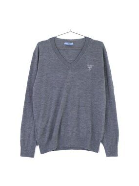 Prada Cashmere V-neck Long Sleeve Knit Sweater 40